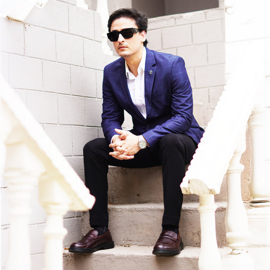 MATR Old Money Men's Brown Leather Moccasin Shoes, Classic Slip-On Formal Footwear