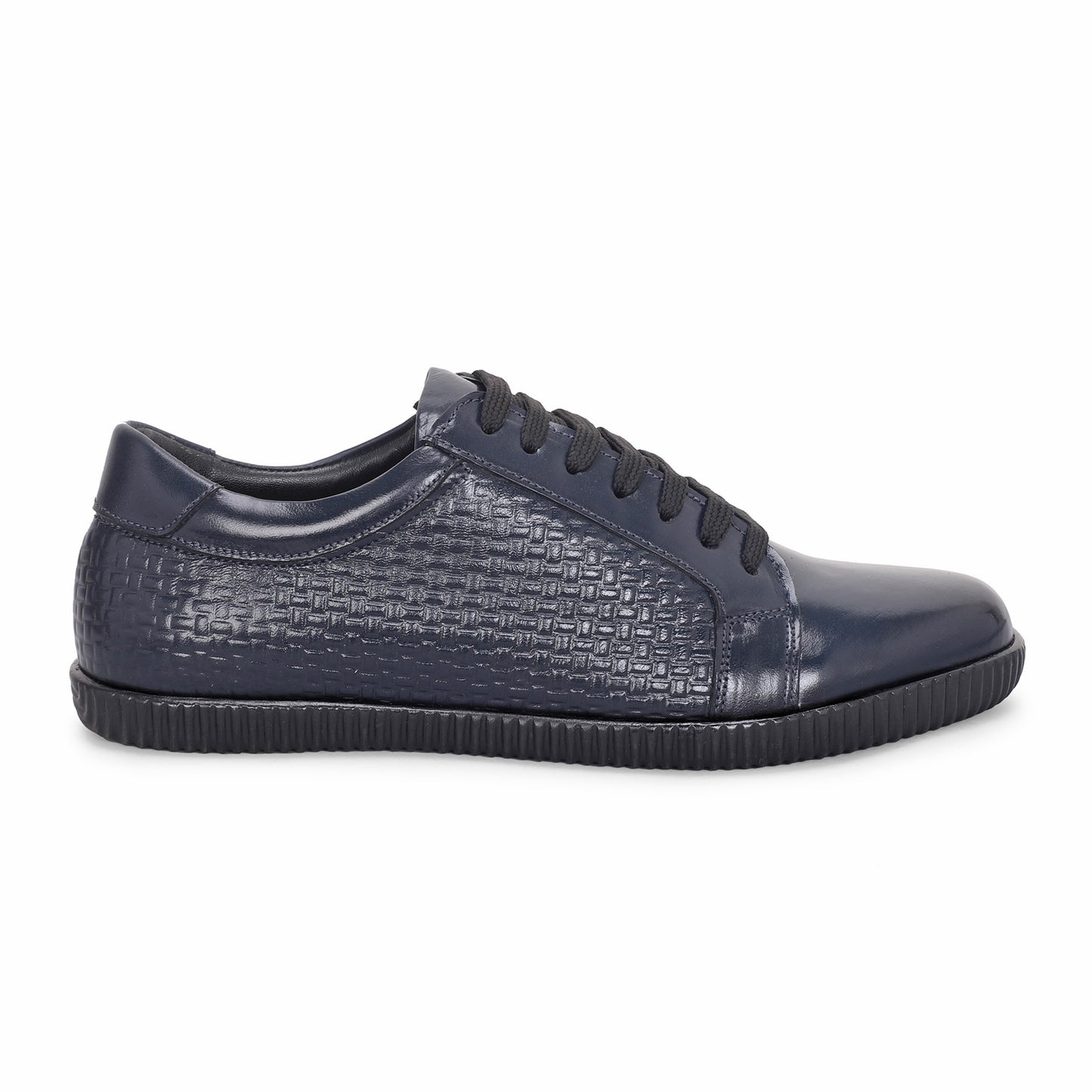 MATR Luxe Men's Navy Textured Leather Sneakers