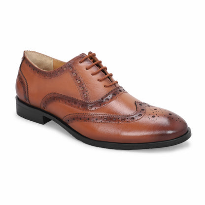 MATR Cosmo Men's Tan Brogue Leather Shoes