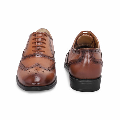 MATR Cosmo Men's Tan Brogue Leather Shoes