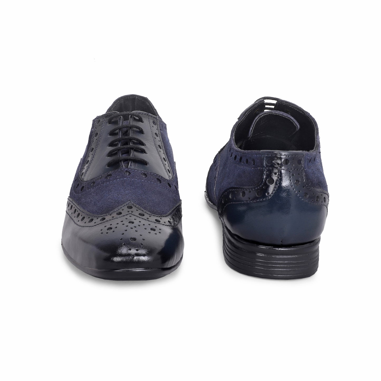MATR Cosmo Men's Blue Suede & Leather, TPR Sole Party Brogue Shoes