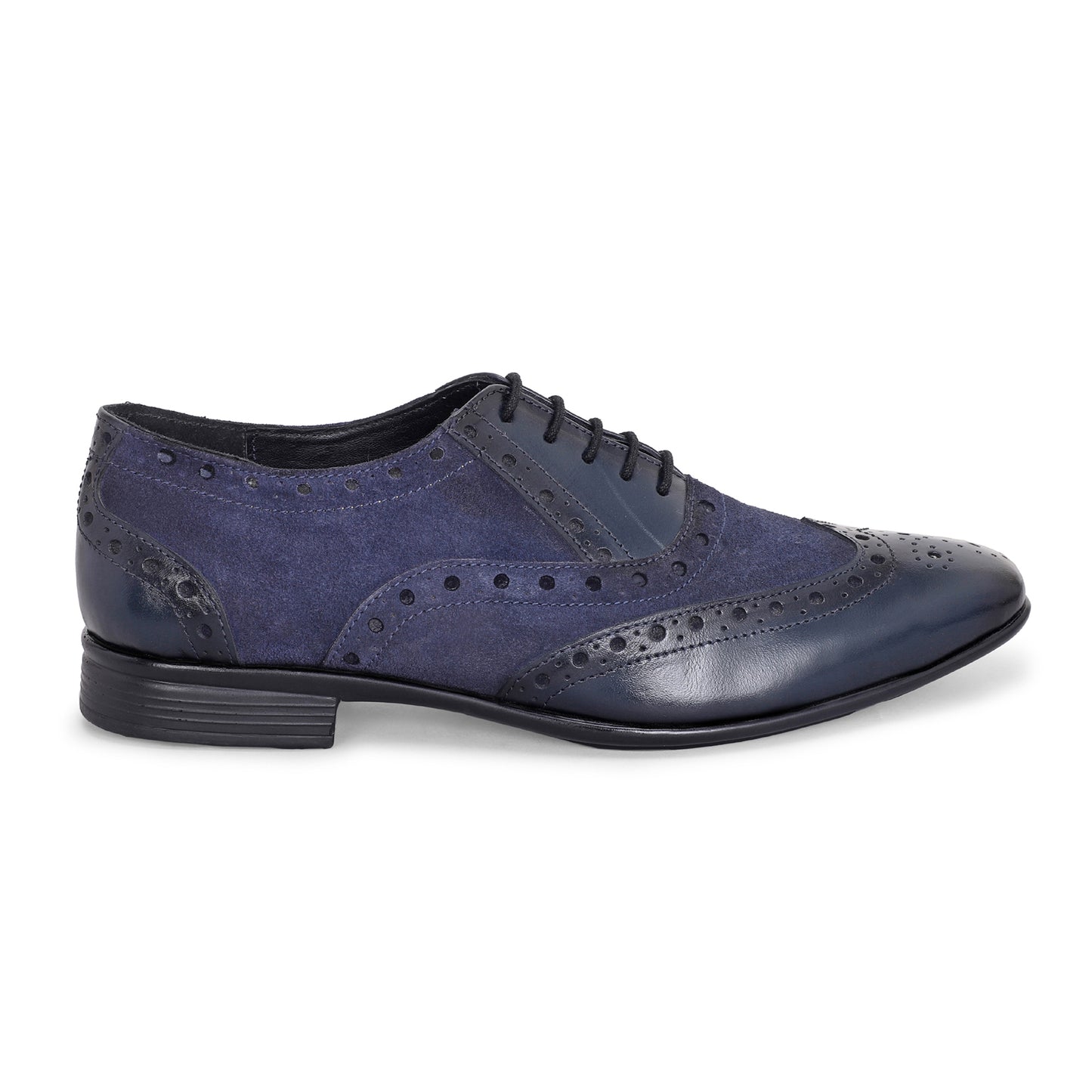 MATR Cosmo Men's Blue Suede & Leather, TPR Sole Party Brogue Shoes