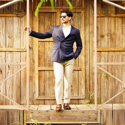 MATR Cosmo Men's Black Suede & tan Leather TPR Sole Party Brogue Shoes