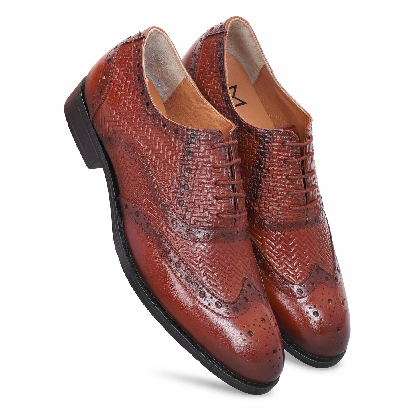 MATR Cosmo Men's Tan Brogue Leather Shoes