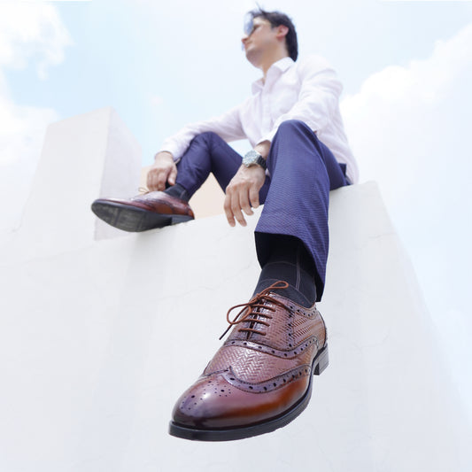 MATR Cosmo Men's Tan Brogue Leather Shoes