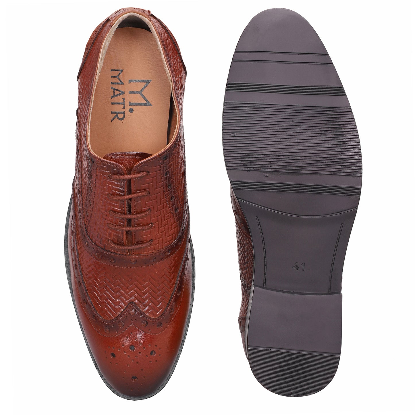 MATR Cosmo Men's Tan Brogue Leather Shoes