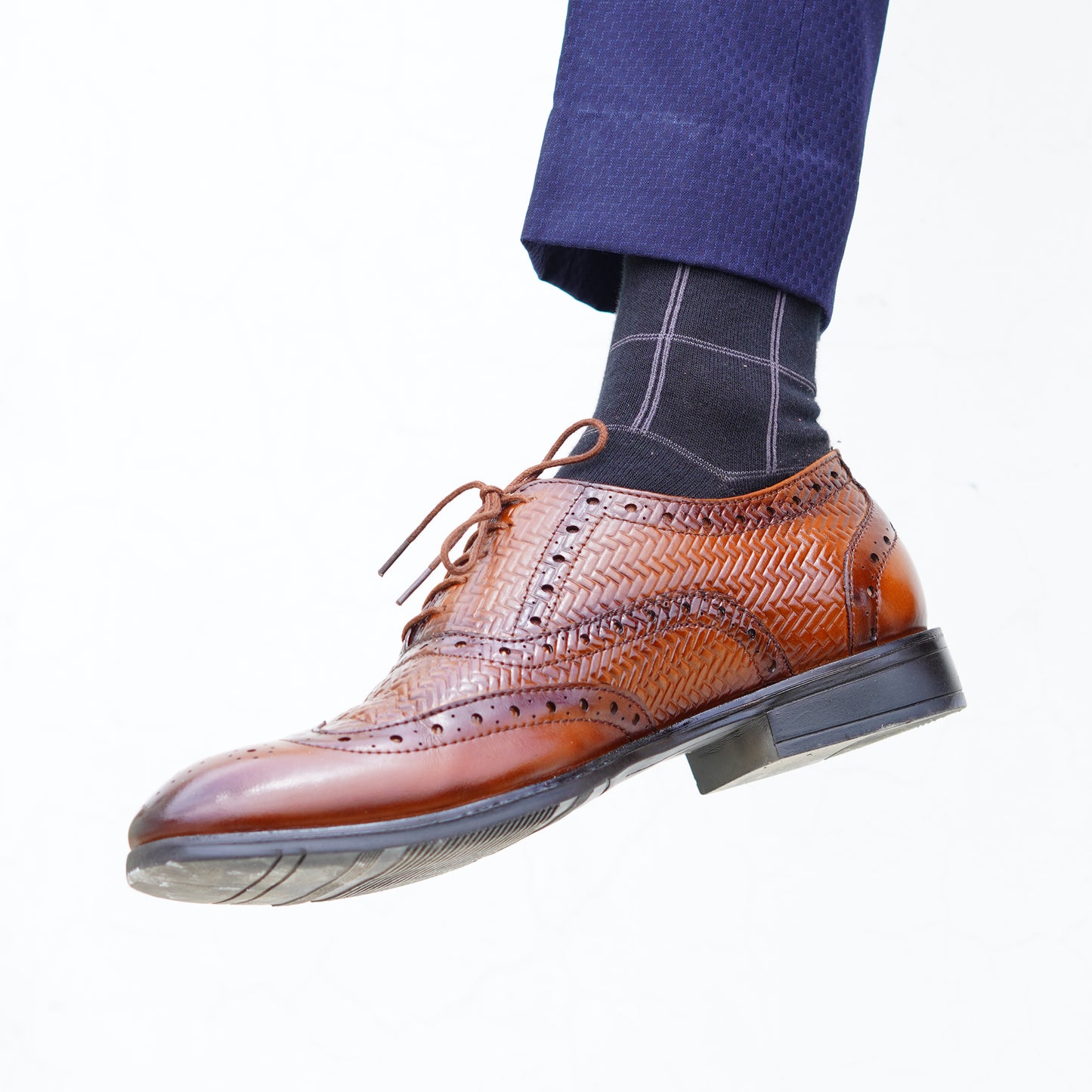 MATR Cosmo Men's Tan Brogue Leather Shoes
