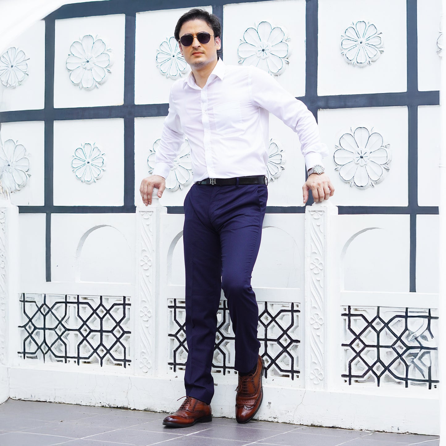 MATR Cosmo Men's Tan Brogue Leather Shoes