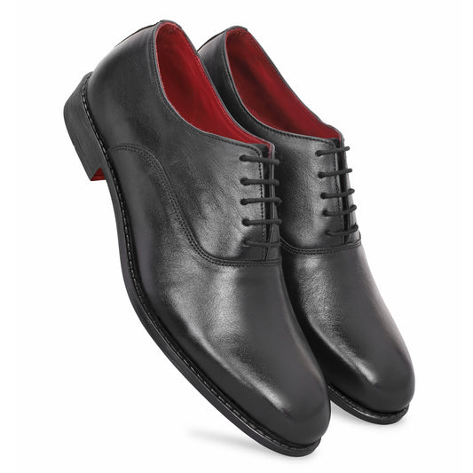 MATR Red Series Men’s Classic Black Leather Lace-Ups Shoes