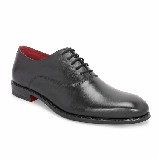 MATR Red Series Men’s Classic Black Leather Lace-Ups Shoes