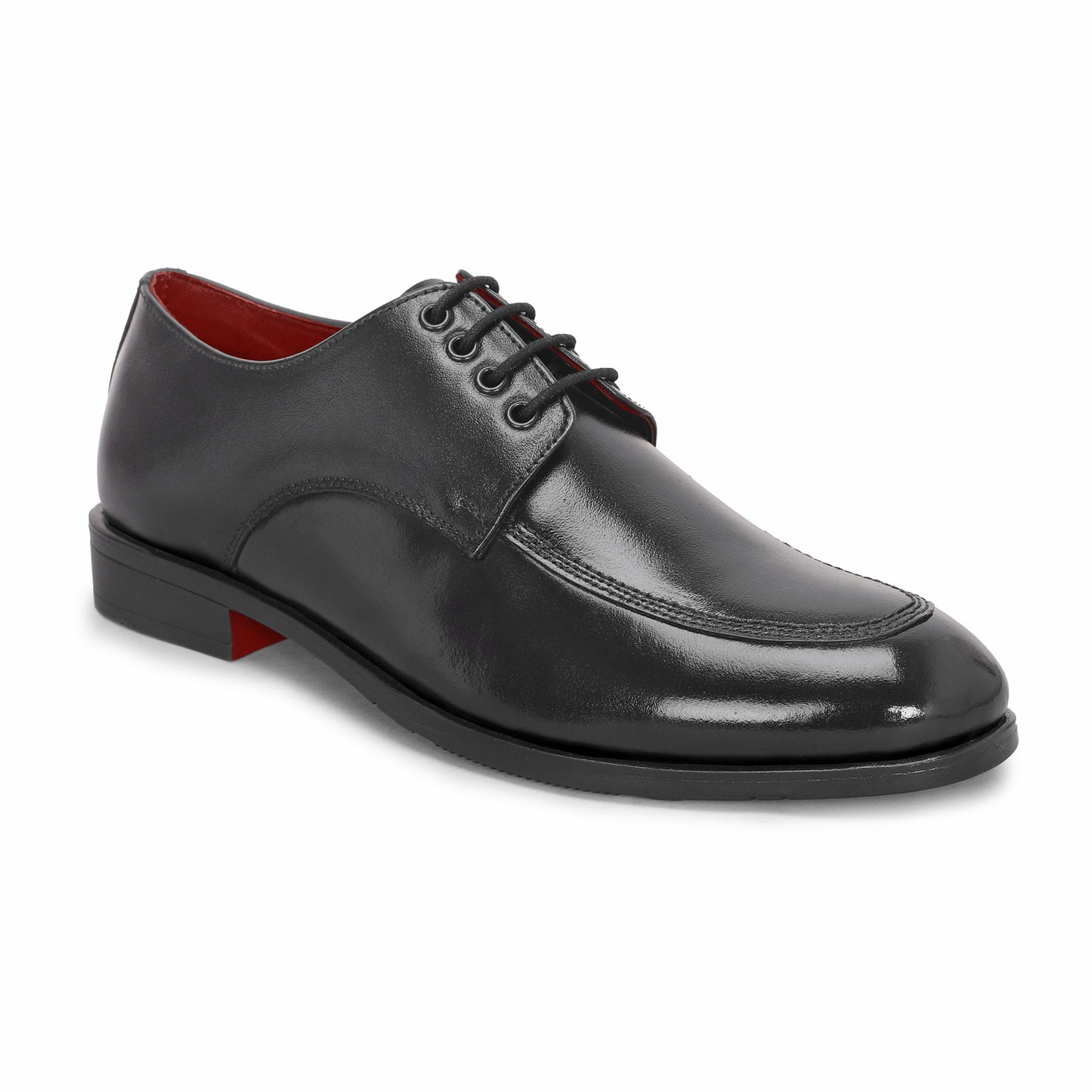 MATR Red Series Men’s Black Leather Apron Toe Derby Shoes
