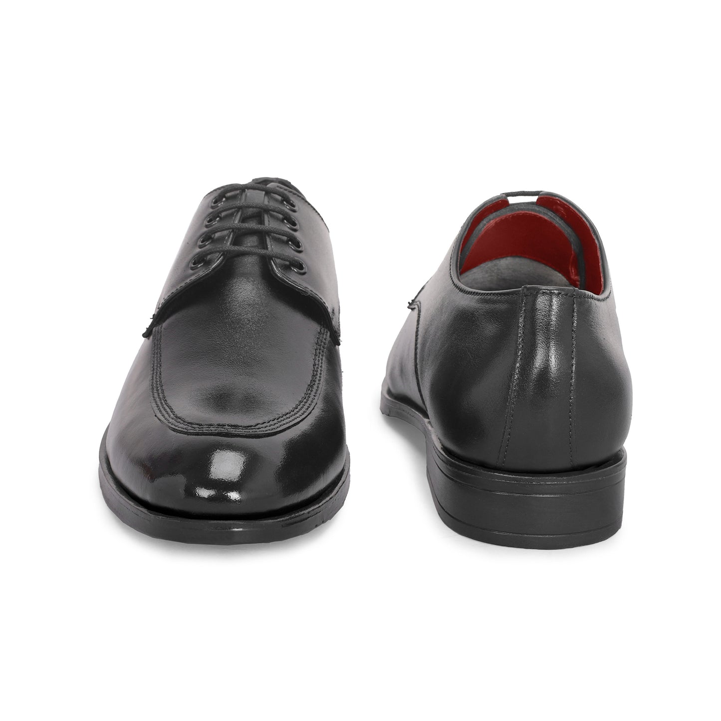MATR Red Series Men’s Black Leather Apron Toe Derby Shoes