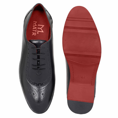 MATR Mains Men’s Black Leather Brogue Oxford Shoes