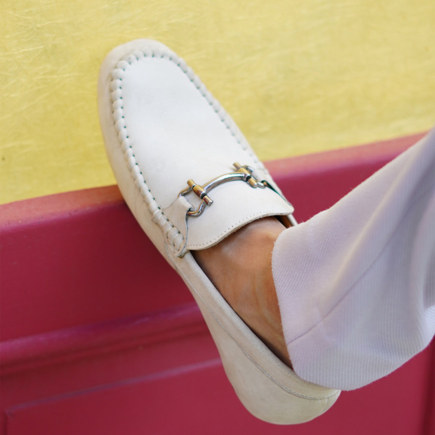 MATR Lifestyle Men's Off-White Suede Loafer