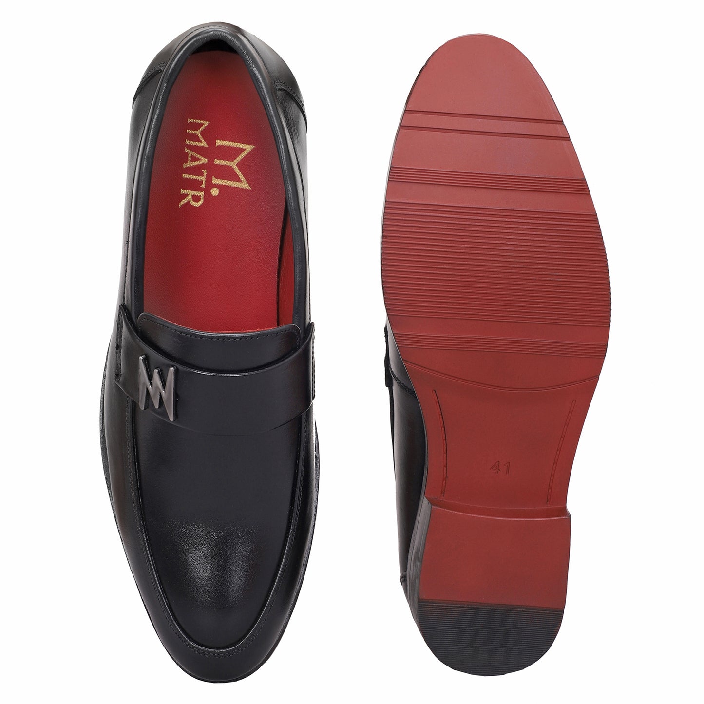 MATR Red Series Men’s Black Leather Formal Moccasins