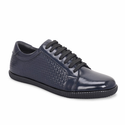MATR Luxe Men's Navy Textured Leather Sneakers