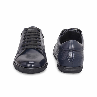 MATR Luxe Men's Navy Textured Leather Sneakers