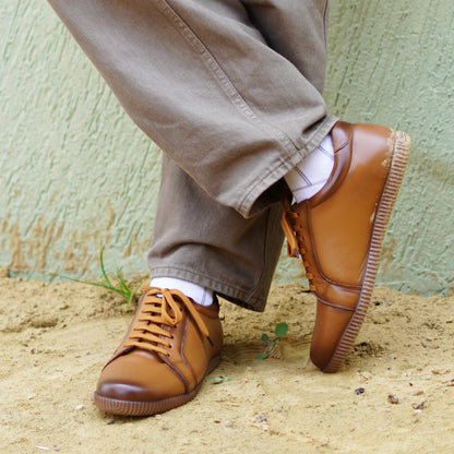 MATR Luxe Men’s Beige Smooth Leather Casual Sneakers