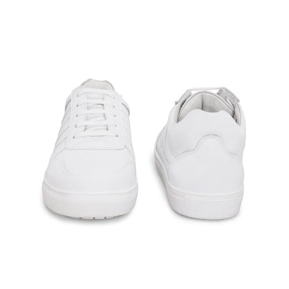MATR Luxe Street Men’s White Leather Lace-Up Sneakers