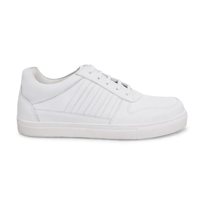 MATR Luxe Street Men’s White Leather Lace-Up Sneakers