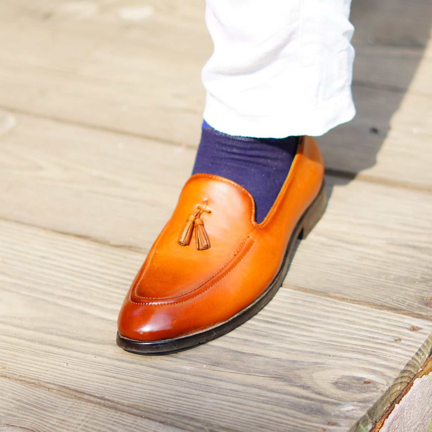 MATR Fest Men’s Tan Leather Tassel Loafers Handcrafted Luxury Slip-Ons