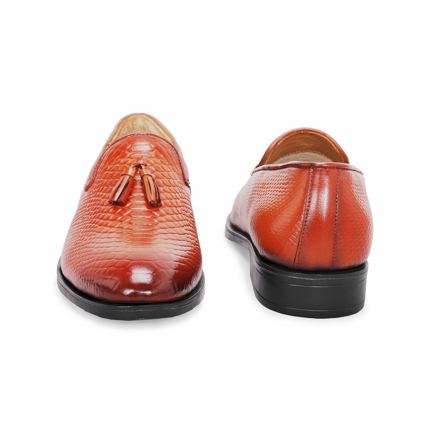 MATR Fest Men’s Tan Embossed Leather Tassel Loafers